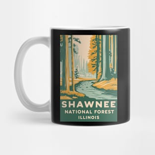 Shawnee National Forest Retro Travel Poster Mug